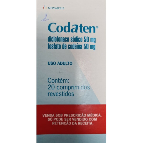 CODATEN - DICLOFENACO SÓDICO 50mg + FOSFATO DE CODEÍNA 50mg - 20 COMPRIMIDOS